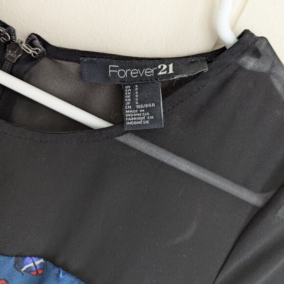 Jewel & Insect/Beetle patterned, short sleeved, mini dress with mesh panel - S - Picture 5 of 8